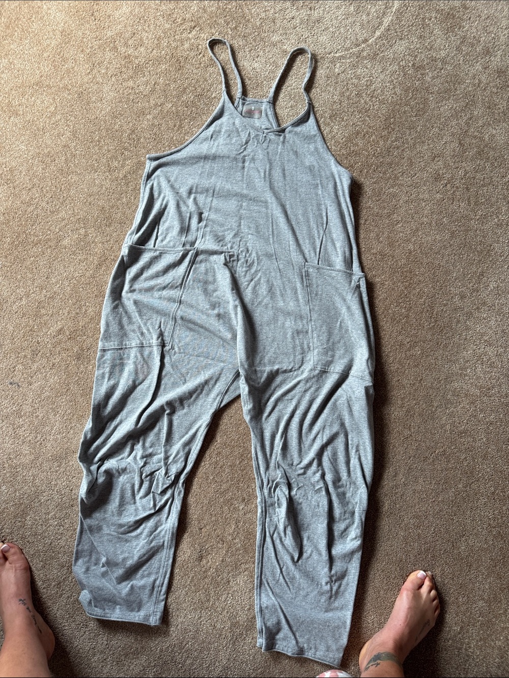 FP Movement by Free People Heather Gray Slouchy Jumpsuit